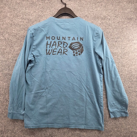 Mountain Hardwear Mens Long Sleeve T Shirt Blue Organic Graphic Cotton M - Picture 2 of 8